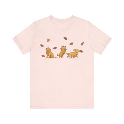 Golden Retriever Chasing Leaves TShirt