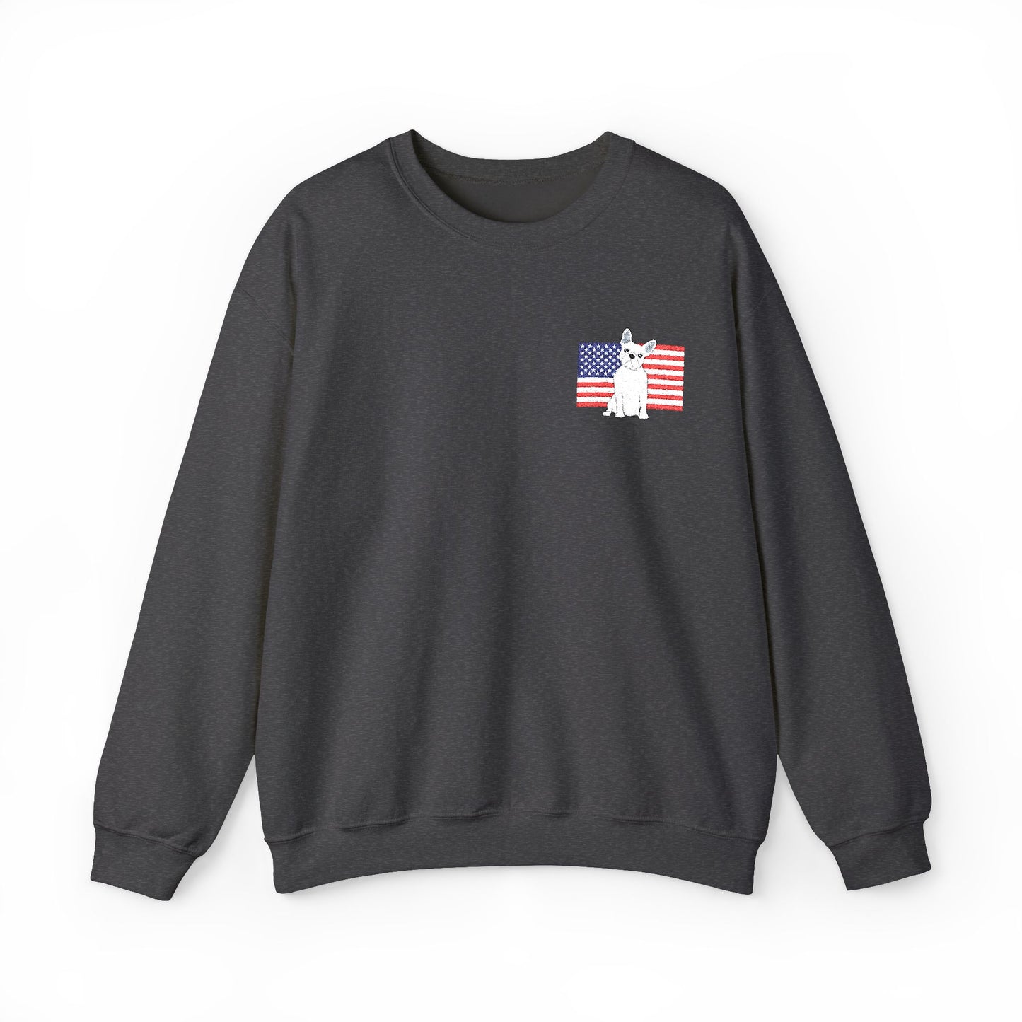 Embroidered Flag White Frenchie Sweatshirt