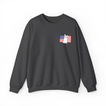 Embroidered Flag White Frenchie Sweatshirt