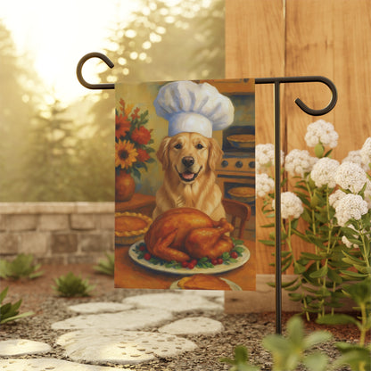 Golden Retriever Thanksgiving Garden Flag