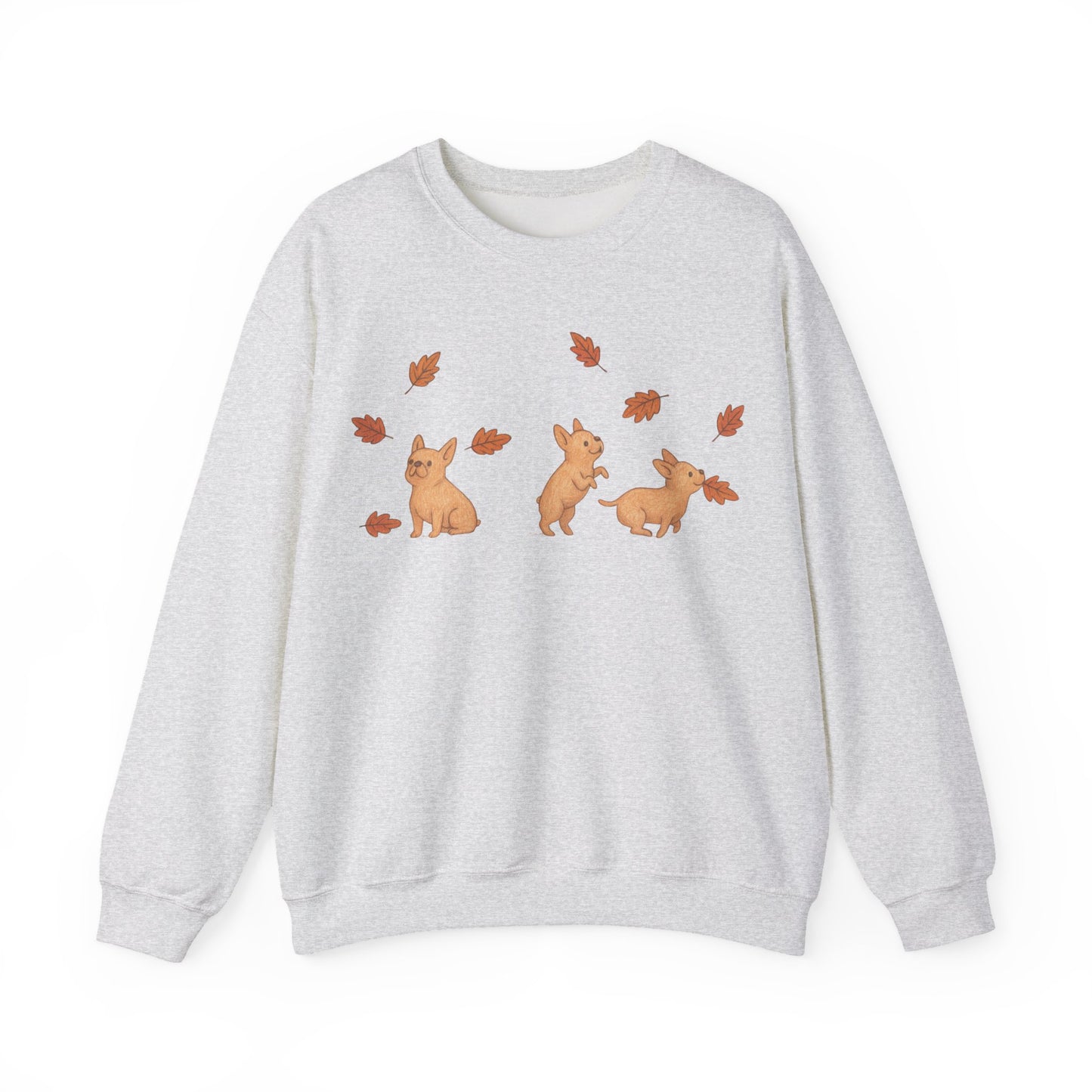 Fawn Frenchie Chasing Leaves Sweatshirt