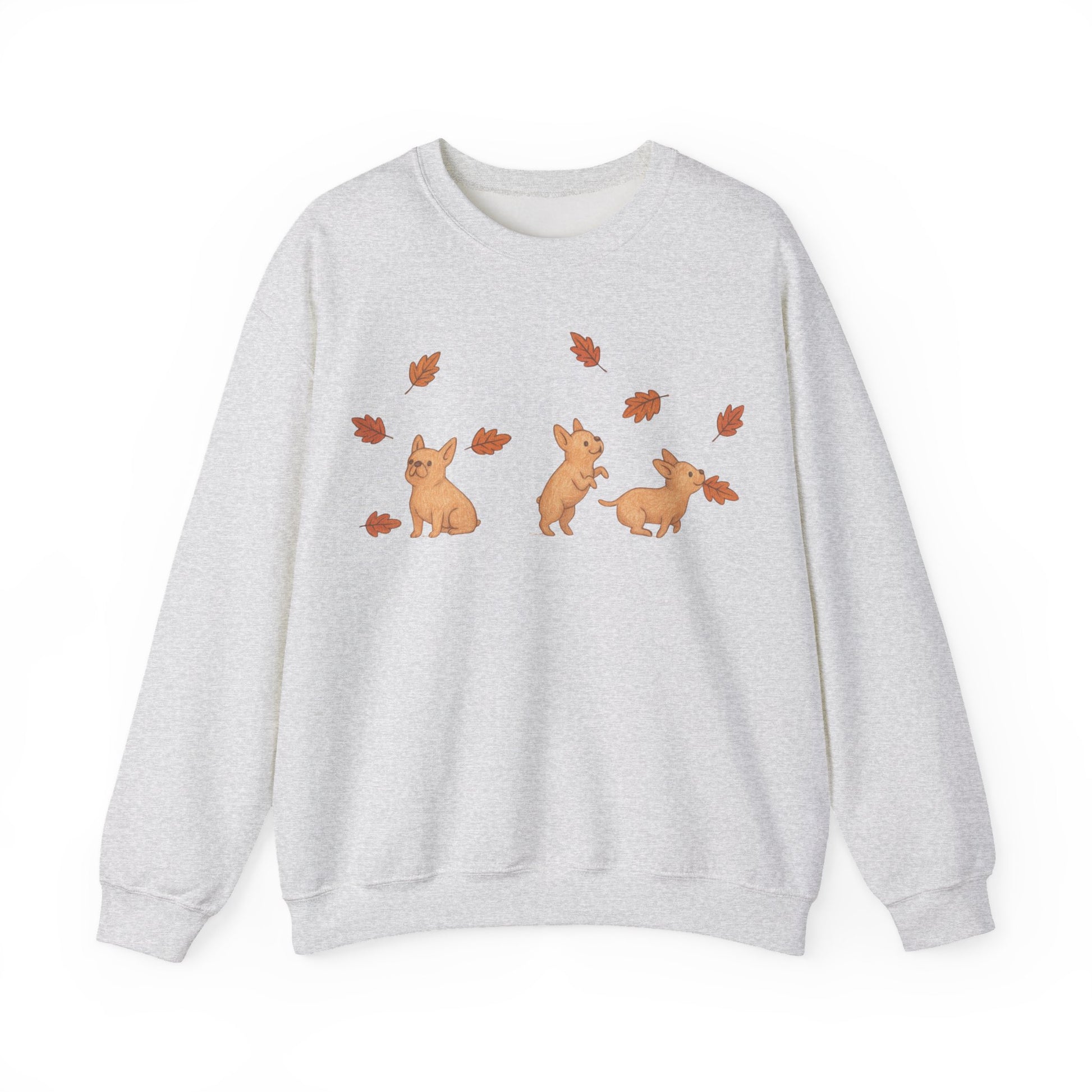 Fawn Frenchie Chasing Leaves Sweatshirt