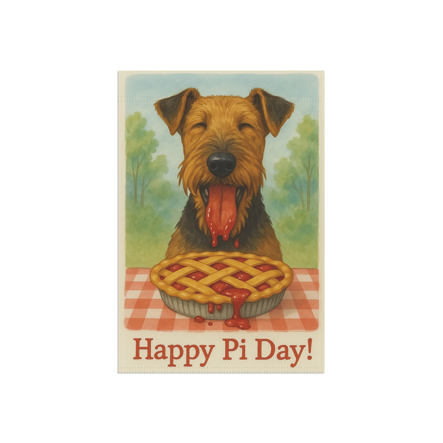 Airedale Terrier Pi Day Garden Flag