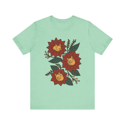 Fawn Frenchie Holiday Flowers Sleeping TShirt