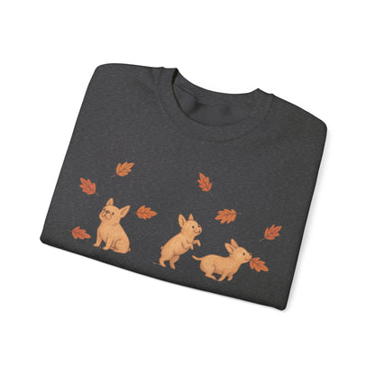 Fawn Frenchie Chasing Leaves Sweatshirt