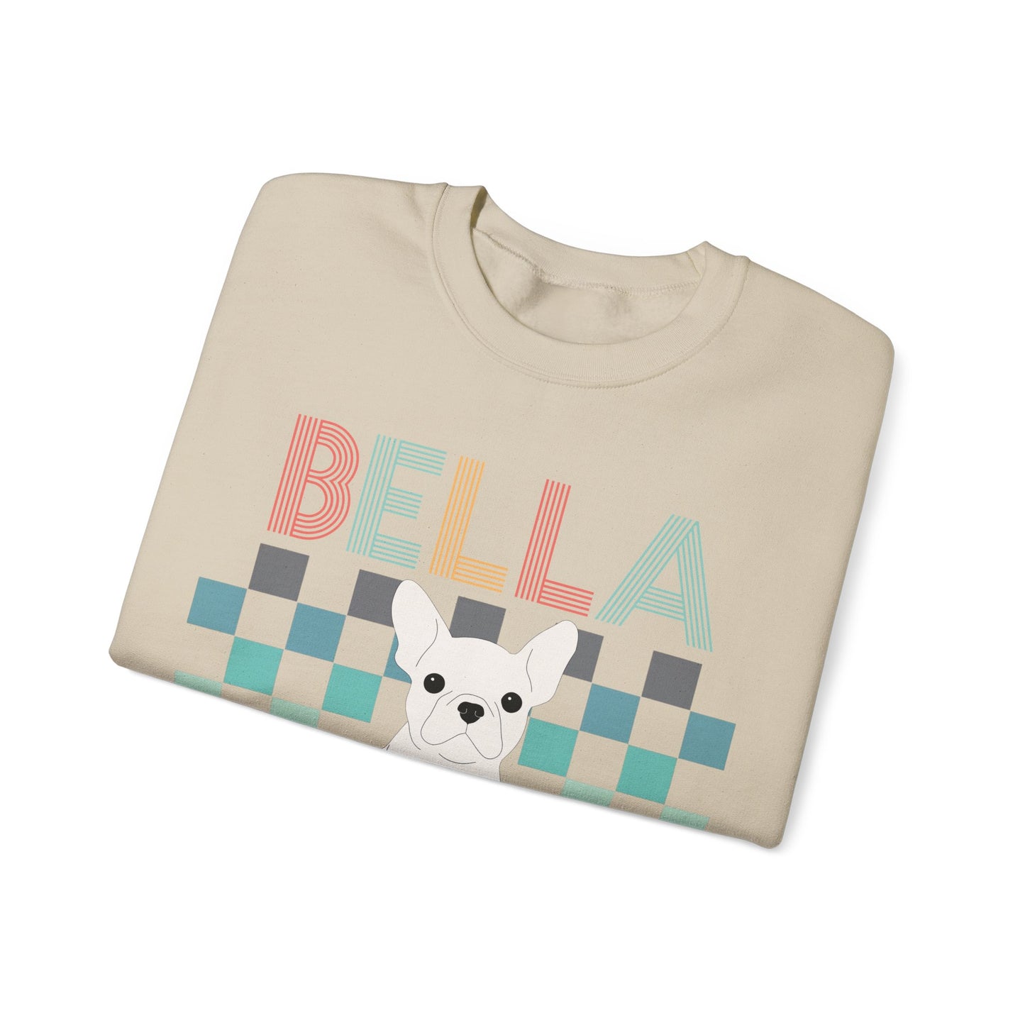 White Frenchie Checkered Sweatshirt