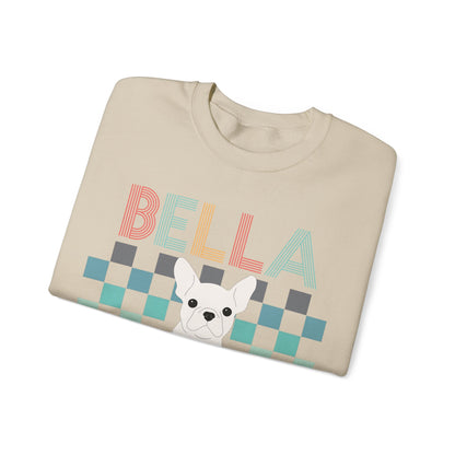 White Frenchie Checkered Sweatshirt