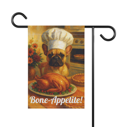 Fawn French Bulldog Bone-Appetite Garden Flag