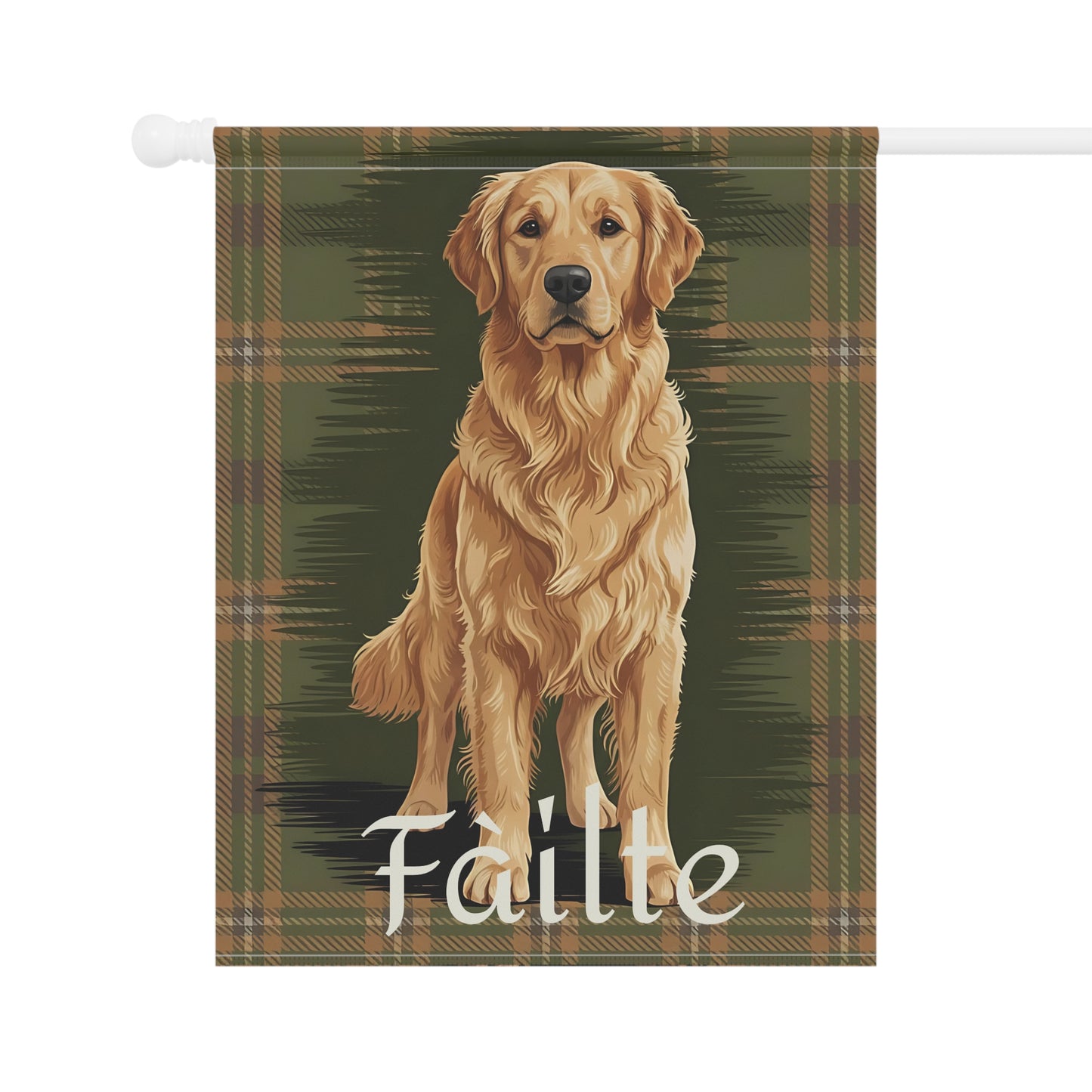 Golden Retriever Scottish Welcome Garden Flag