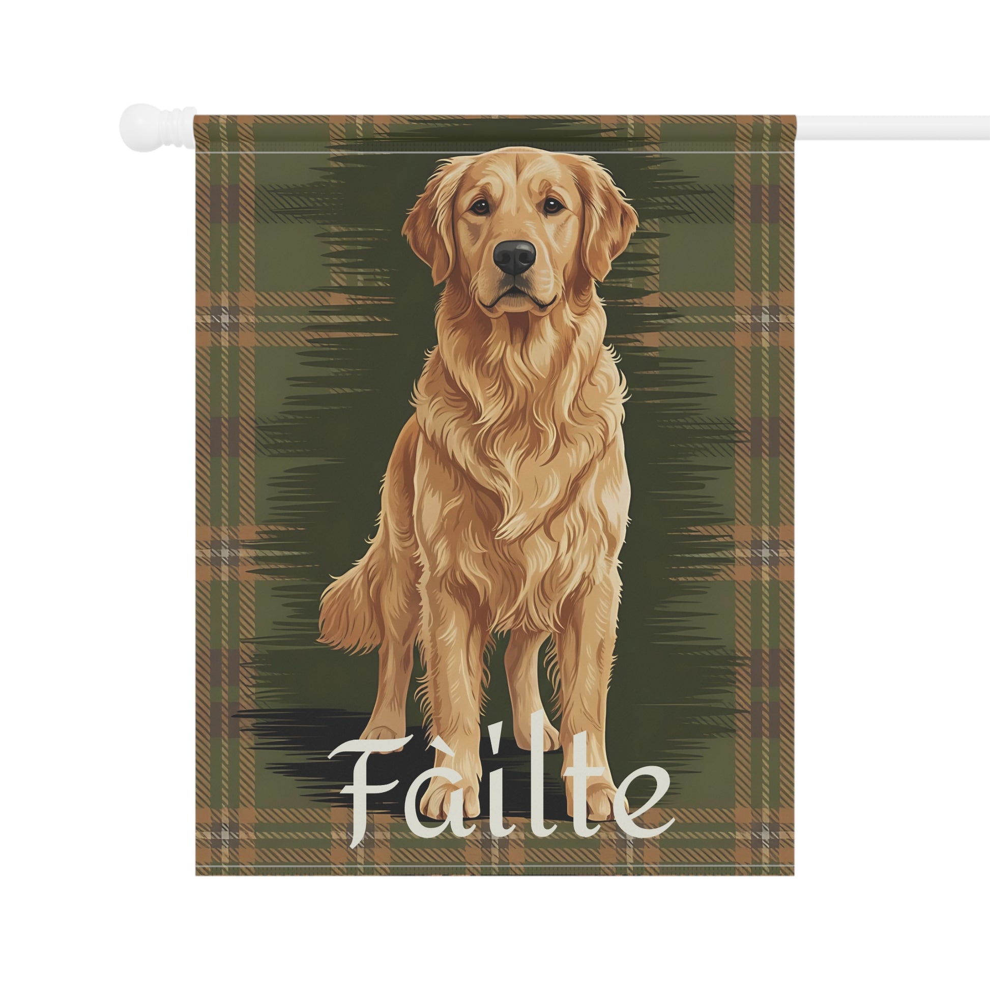 Golden Retriever Scottish Welcome Garden Flag