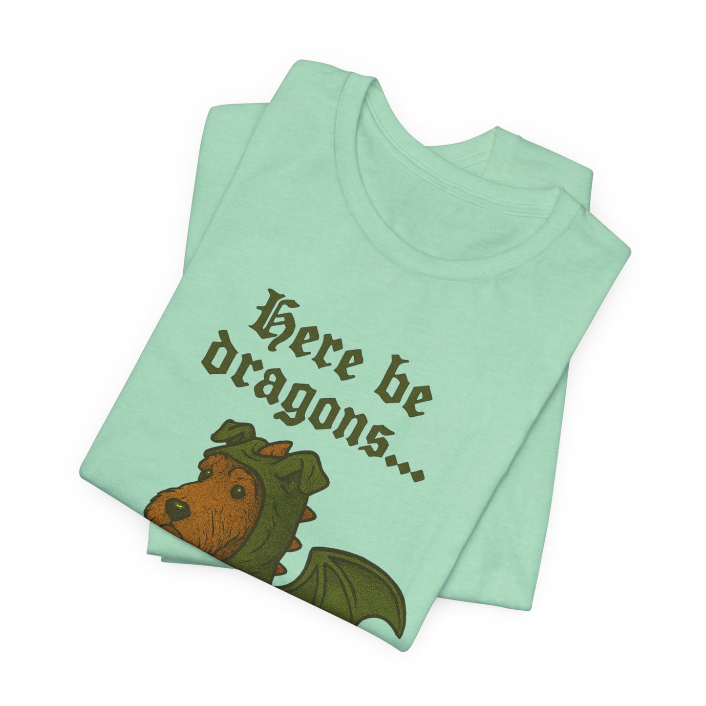 Airedale Terrier Here Be Dragons TShirt