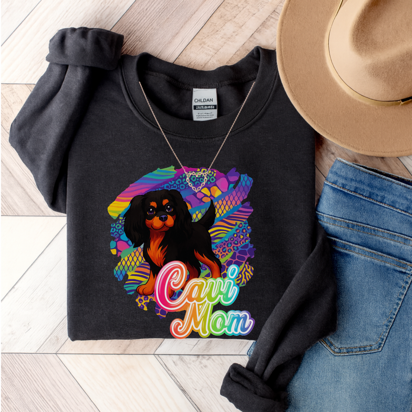 Black & Tan Cavalier Neon Sweatshirt