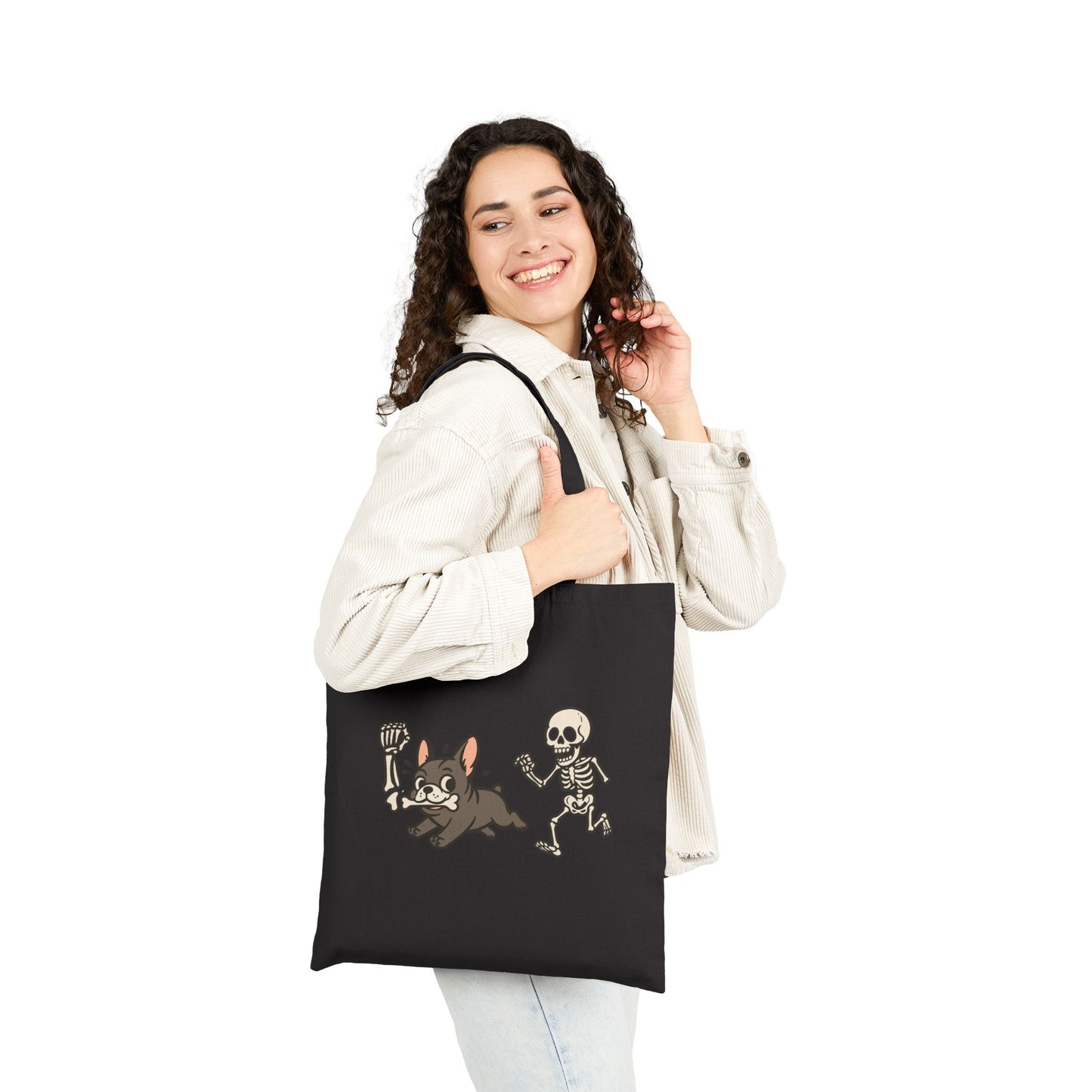 Black Frenchie Robber Tote Bag