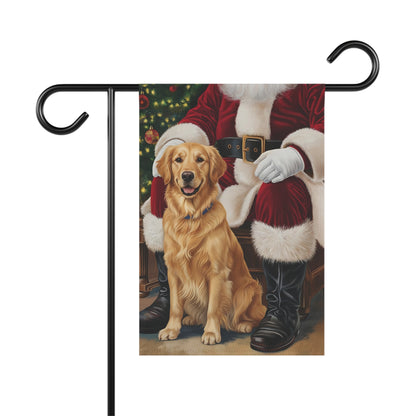 Golden Retriever Christmas Garden Flag
