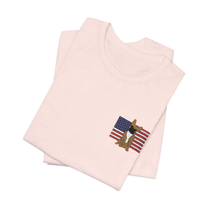 Embroidered Flag Fawn Frenchie TShirt