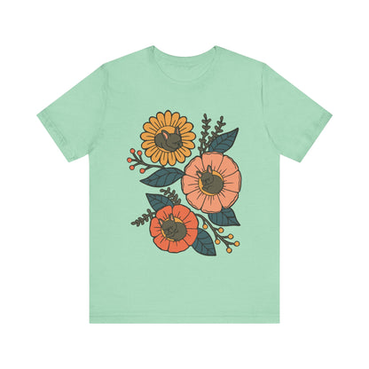 Black Frenchie Sleeping Flowers TShirt