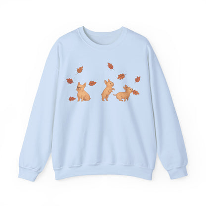 Fawn Frenchie Chasing Leaves Sweatshirt