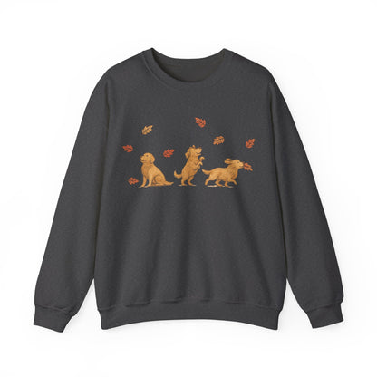 Golden Retriever Chasing Leaves Sweatshirt