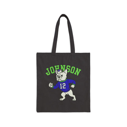 White Frenchie College Mascot Tote Bag