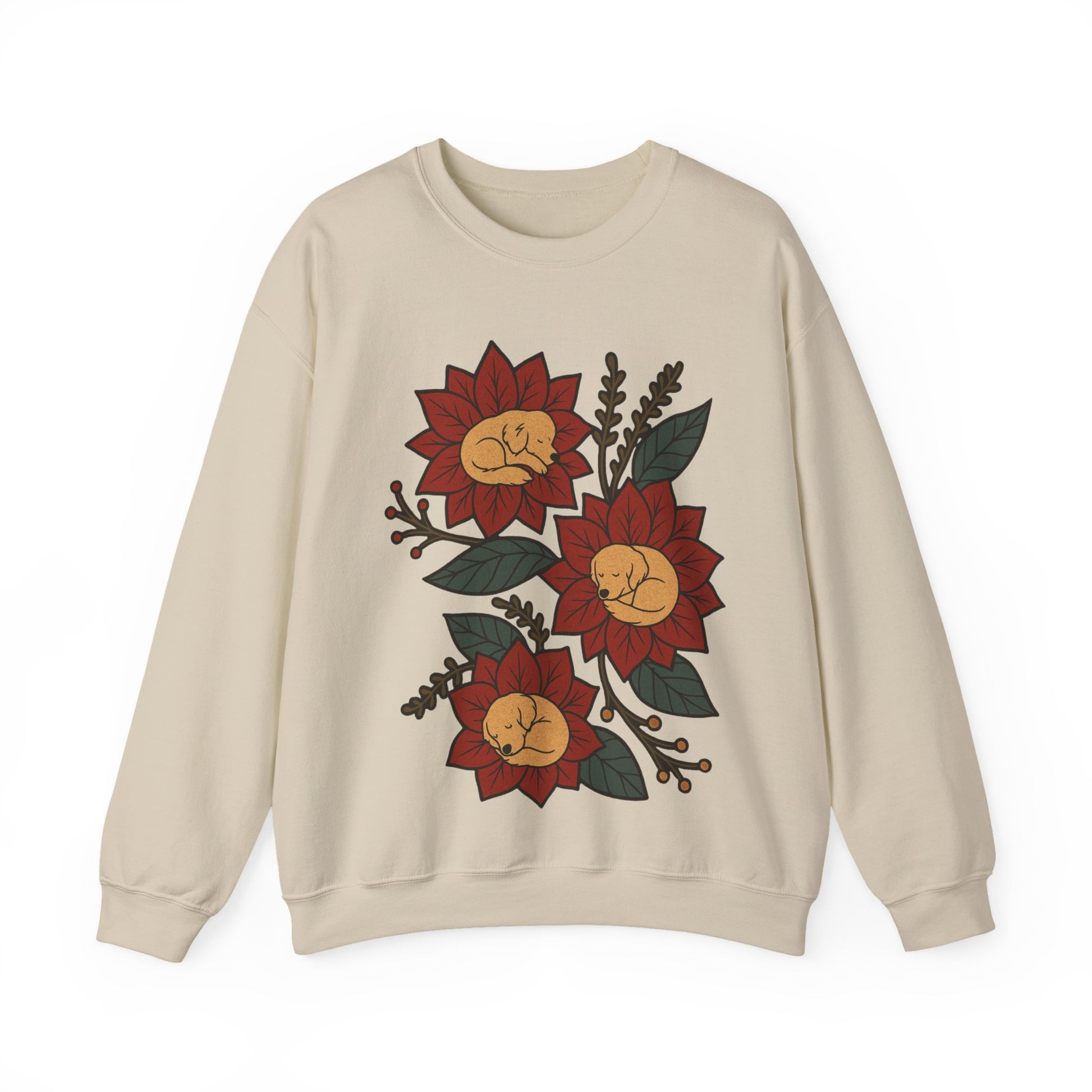 Golden Retriever Christmas Flower Sweatshirt