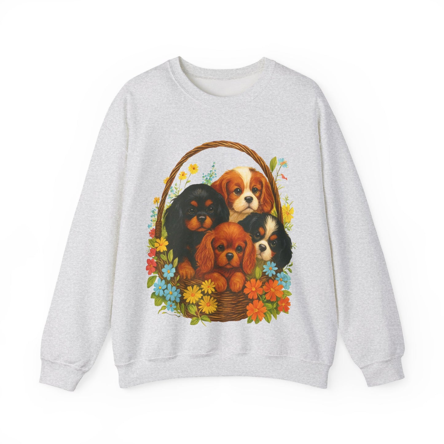 Cavalier Puppy Basket Sweatshirt