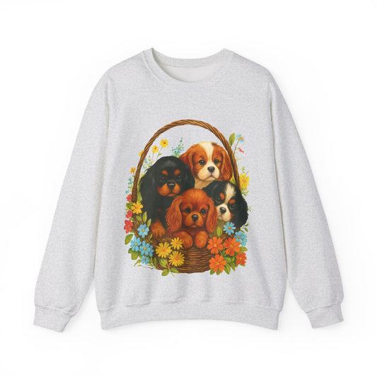 Cavalier Puppy Basket Sweatshirt