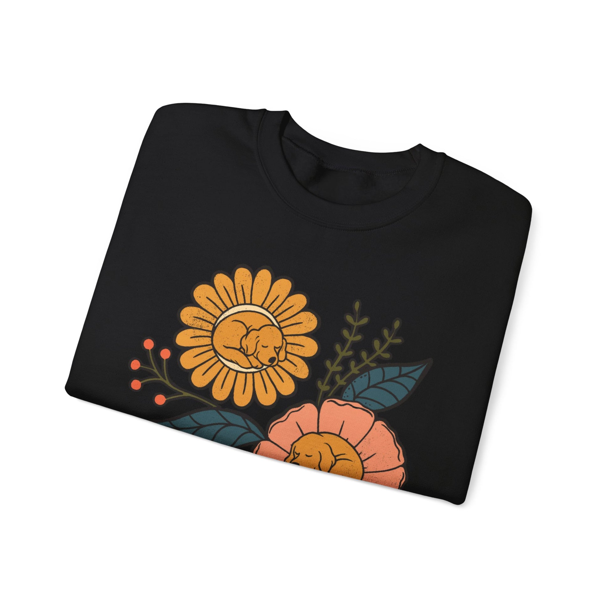 Golden Retriever Sleeping Flowers Sweatshirt