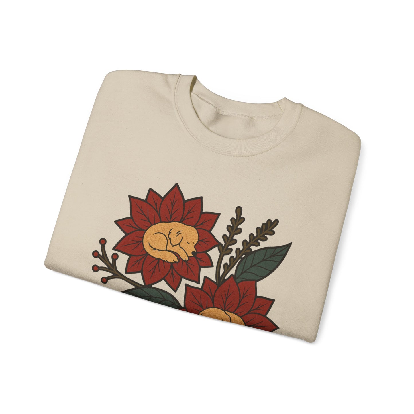 Golden Retriever Christmas Flower Sweatshirt