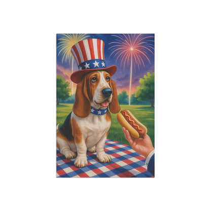 Basset Hound 4th of July Garden Flag