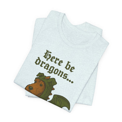 Airedale Terrier Here Be Dragons TShirt