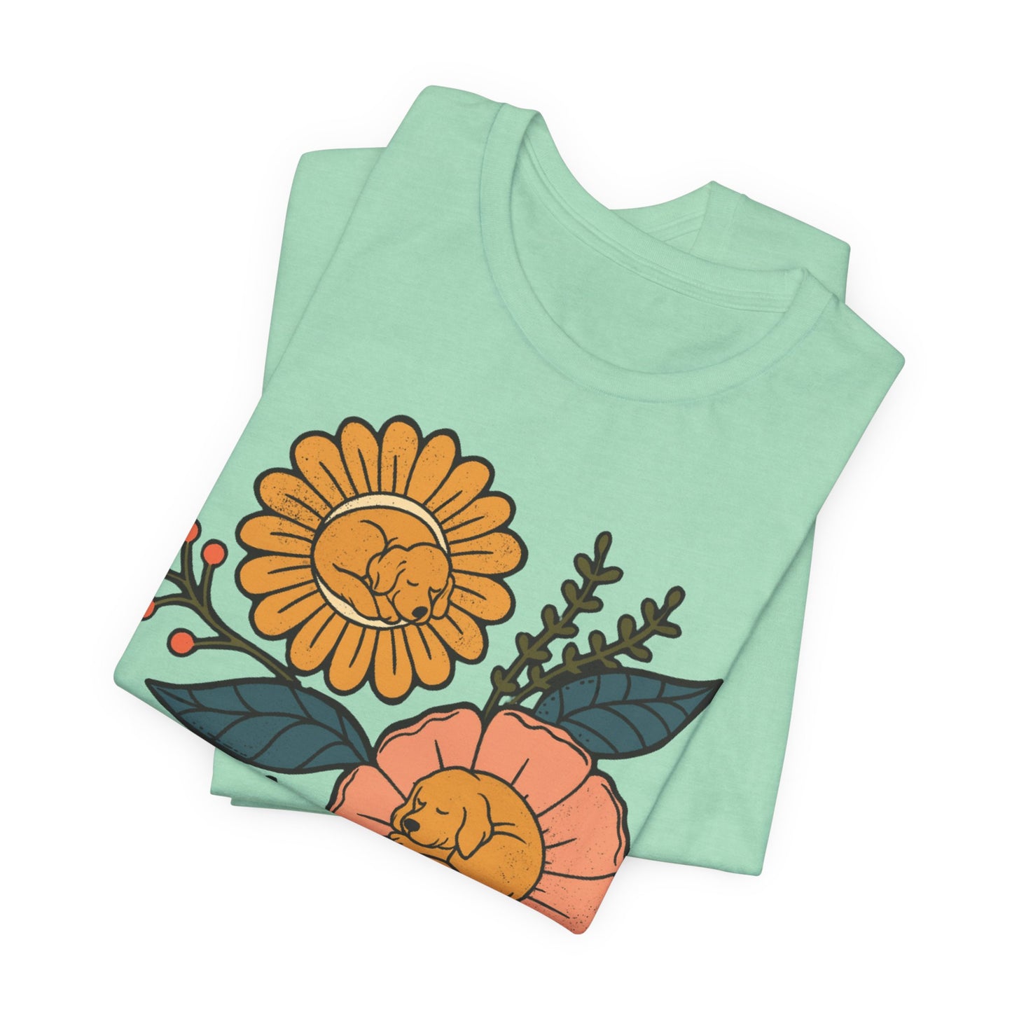Golden Retriever Sleeping Flowers TShirt