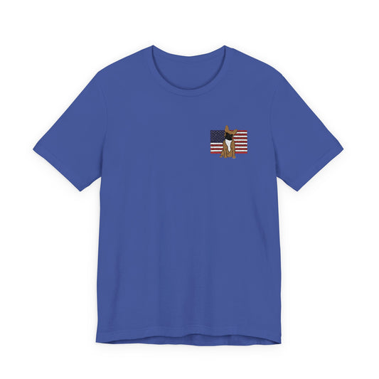 Embroidered Flag Fawn Frenchie TShirt