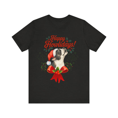Piebald French Bulldog Happy Howlidays TShirt