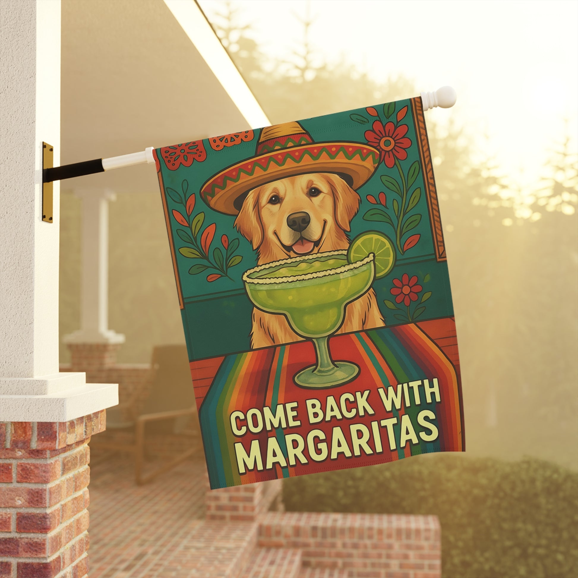 Golden Retriever Cinco de Mayo Garden Flag