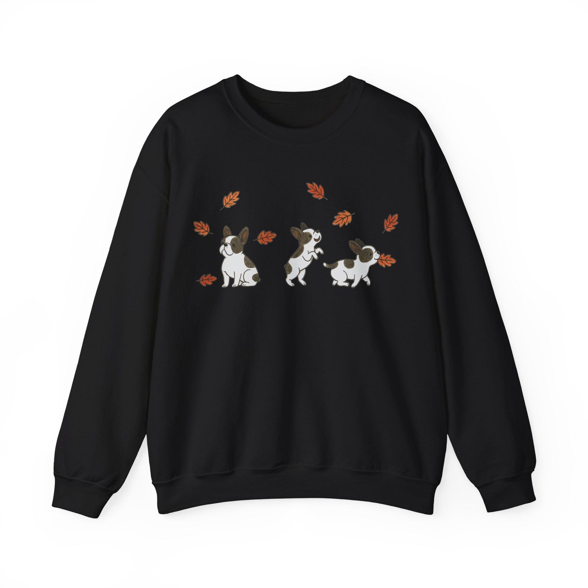 Piebald Frenchie Chasing Leaves Sweatshirt