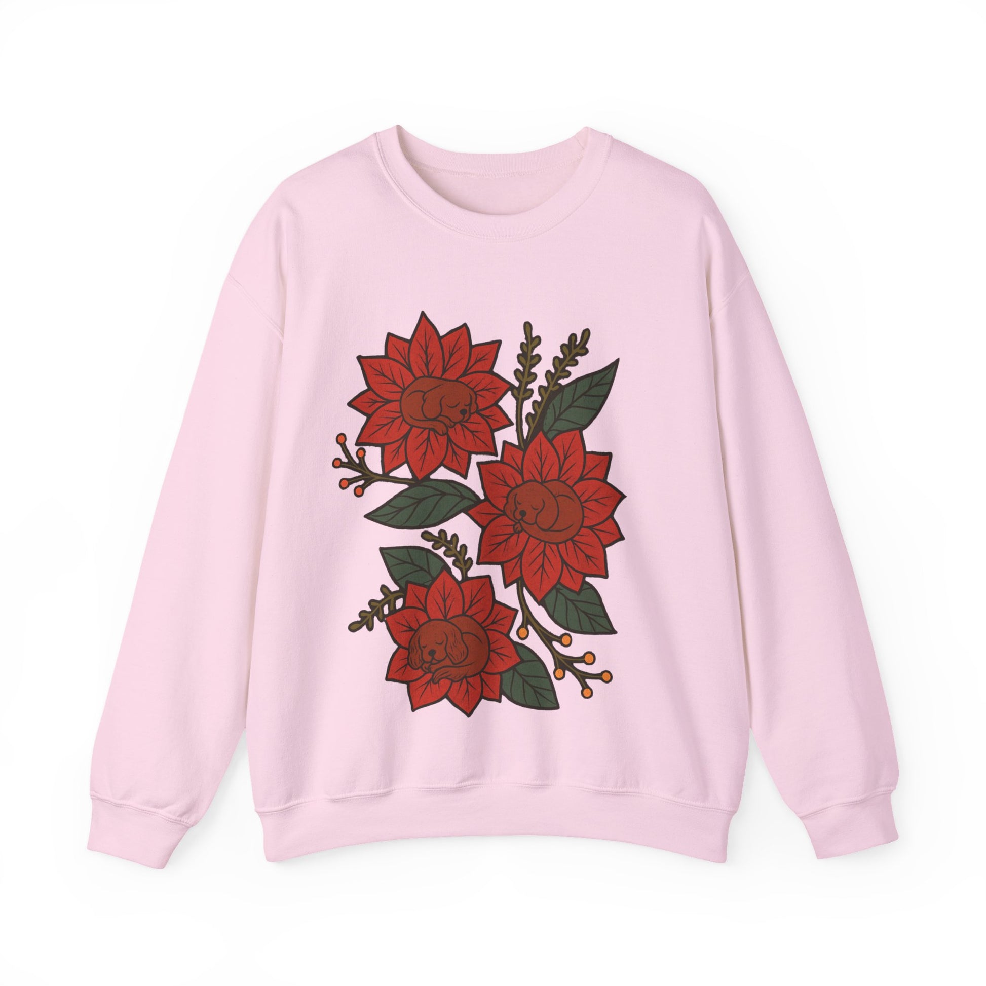 Ruby Cavalier Christmas Flower Sweatshirt