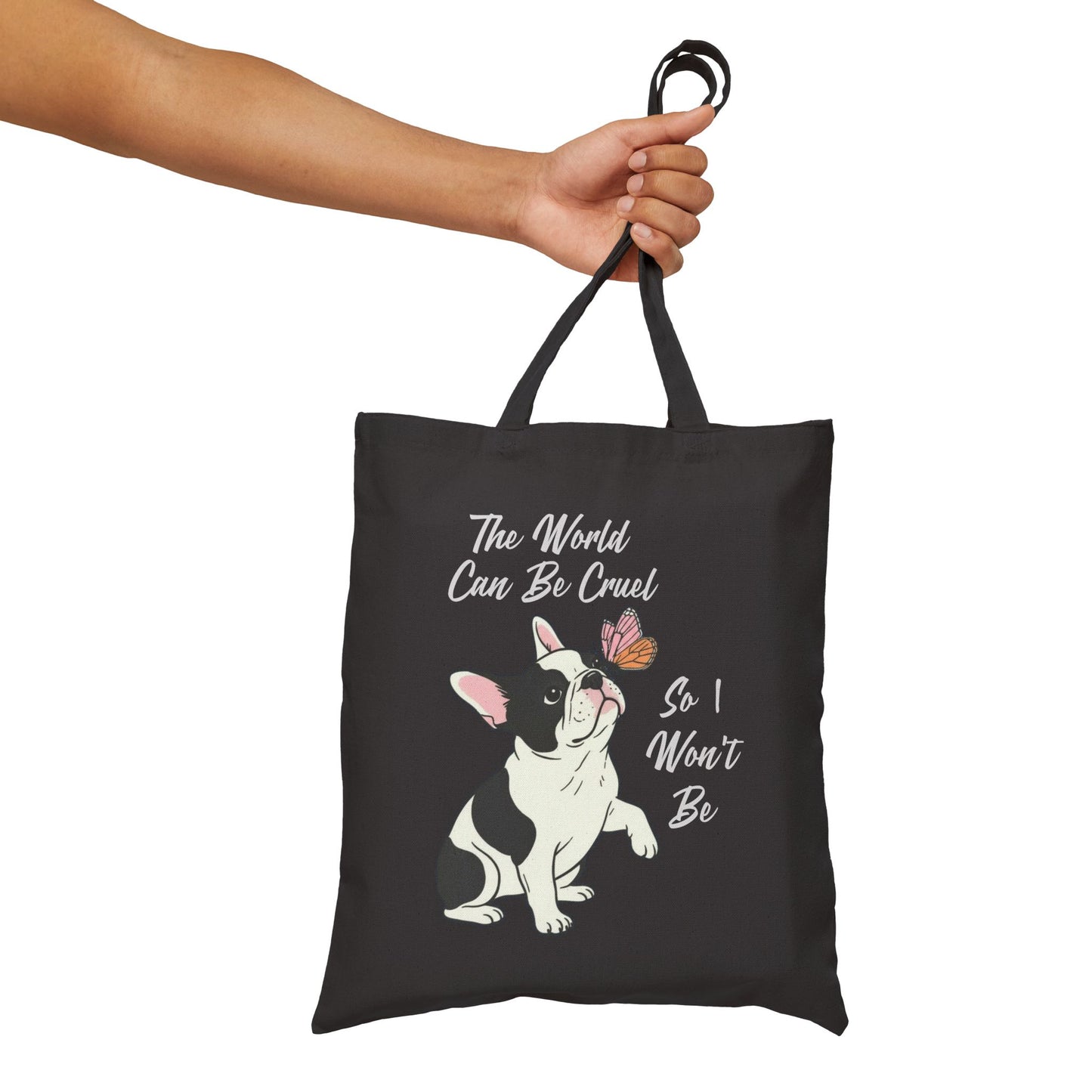 Cruel World Piebald Frenchie Tote Bag