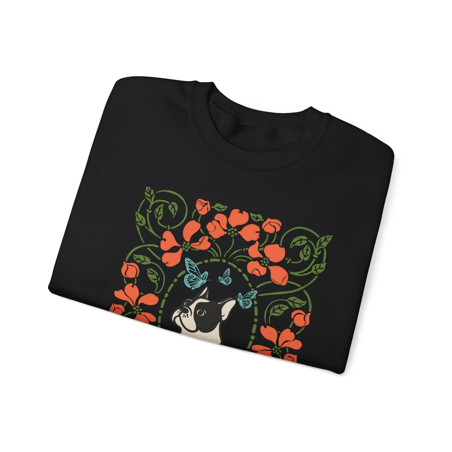 Piebald French Bulldog Butterfly Frame Sweatshirt