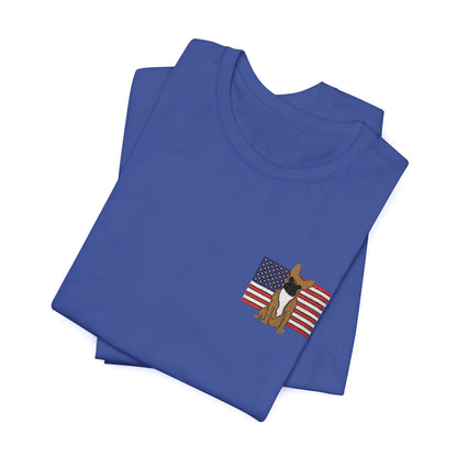 Embroidered Flag Fawn Frenchie TShirt