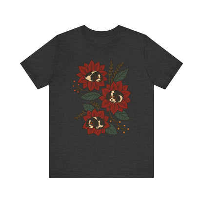 Tricolor Cavalier Holiday Flowers Sleeping TShirt