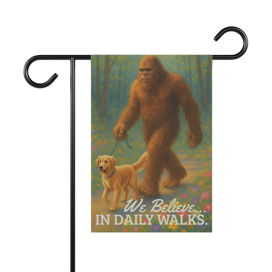 Golden Retriever Bigfoot Garden Flag