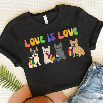 French Bulldog Pride TShirt Dark Grey Heather