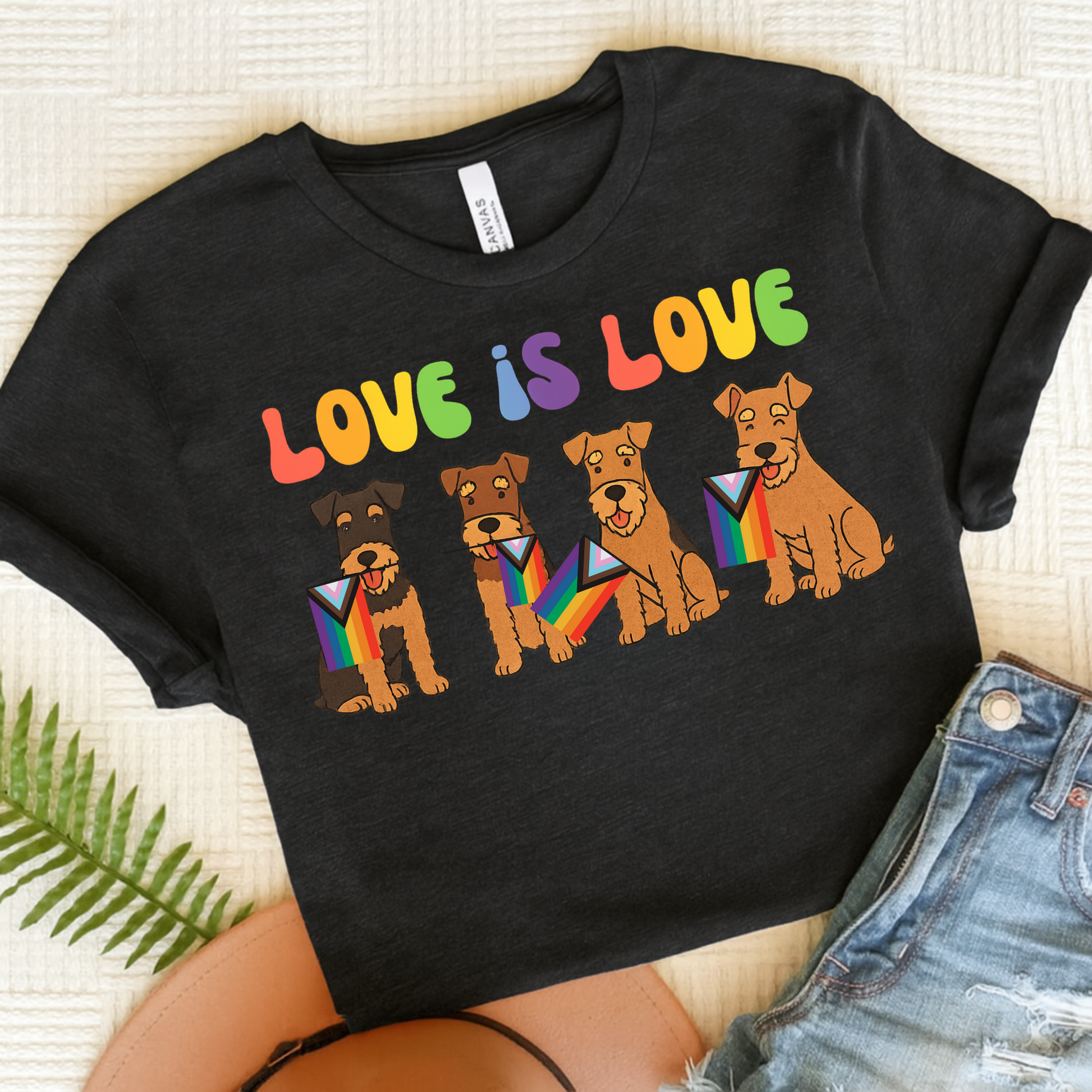 Airedale Terrier Pride TShirt Dark Grey Heather