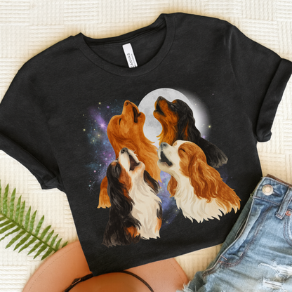 Cavalier King Charles Howling TShirt Black Heather
