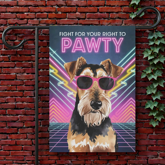 Airedale Terrier 80s Retro Garden Flag
