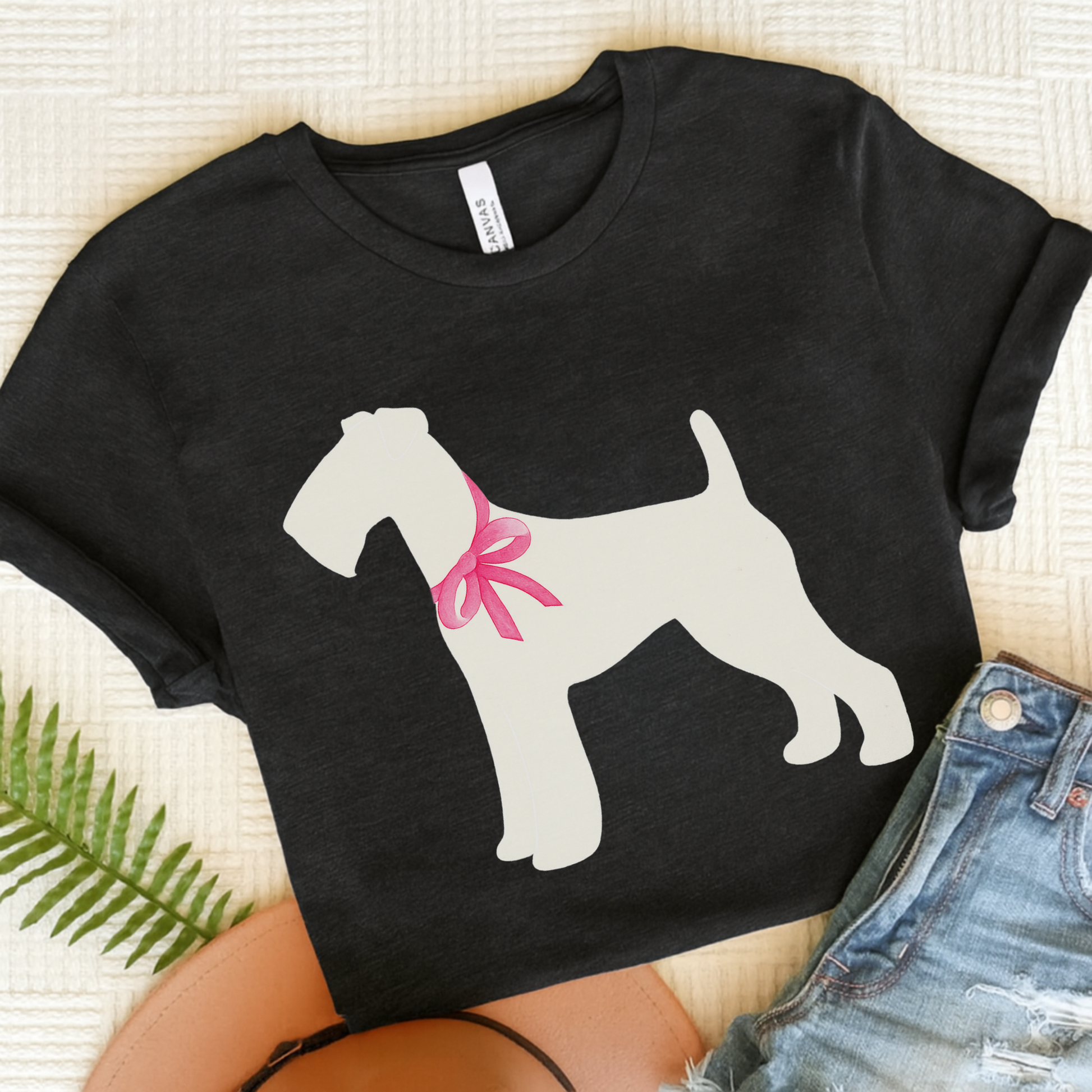 Airedale Terrier Silhouette Tshirt Dark Grey Heather