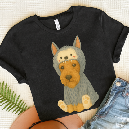Airedale Terrier Little Monster Tshirt Dark Grey Heather