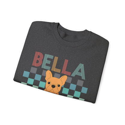 Fawn French Bulldog Retro Checkered Sweatshirt