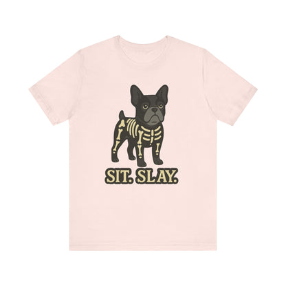 Black French Bulldog Stay. Slay. Halloween TShirt