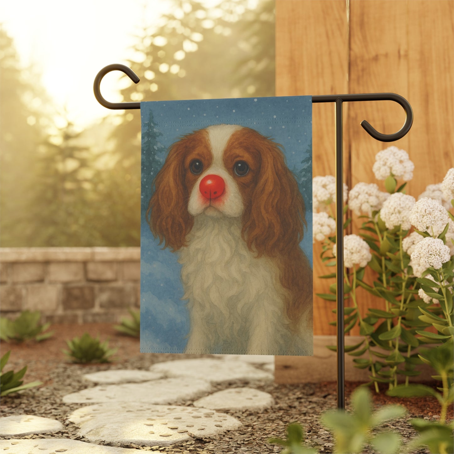 Blenheim Cavalier Reindeer Garden Flag